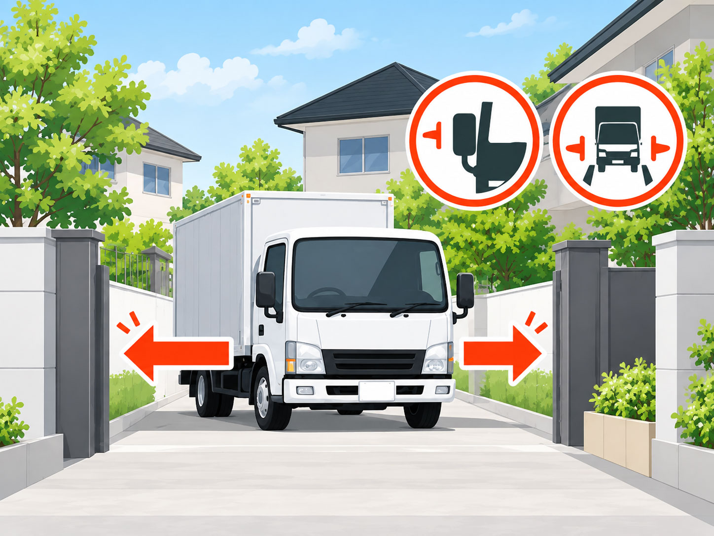 トラックの進入可否を確認